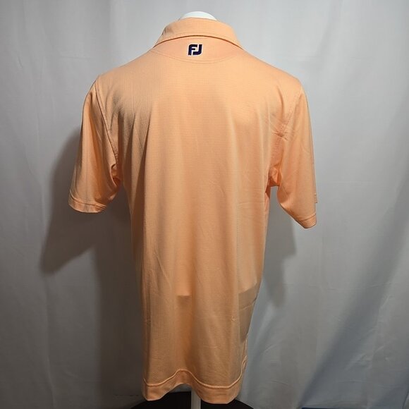 Footjoy Golf Polo Shirt Mens Size Large Peach Pink Herringbone Like Pattern - Picture 4 of 8